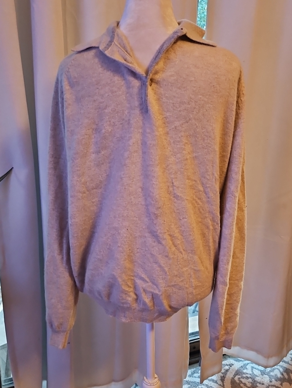 Neiman Marcus 100% Cashmere  Button Up Pullover Medium